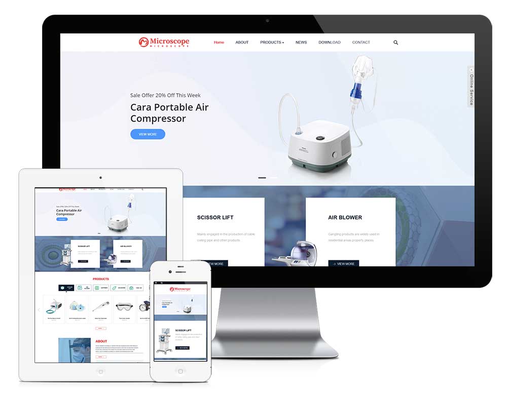 响应式医疗器械外贸企业网站模板下载